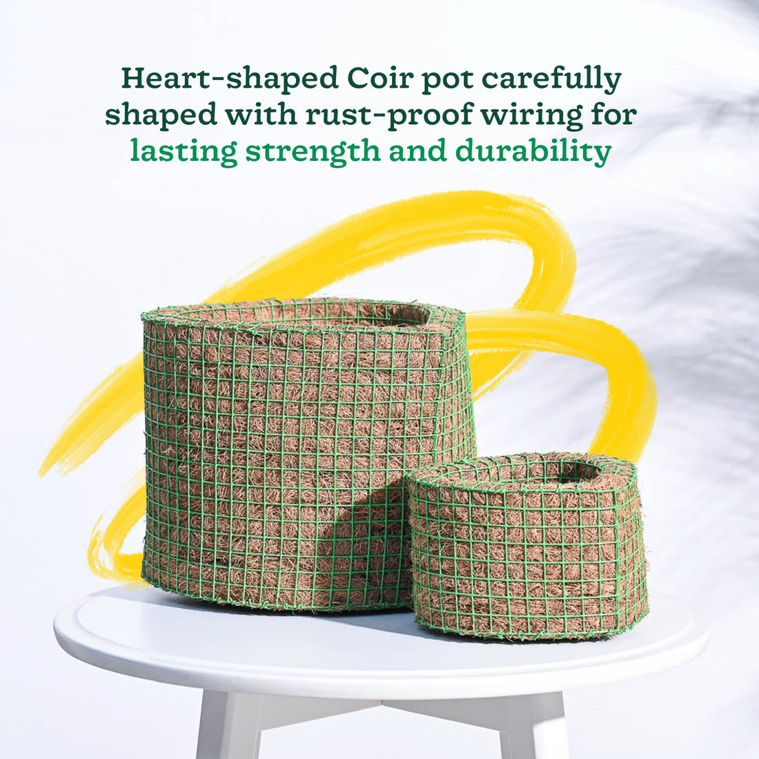 Heart Coir Planter - Set of 2