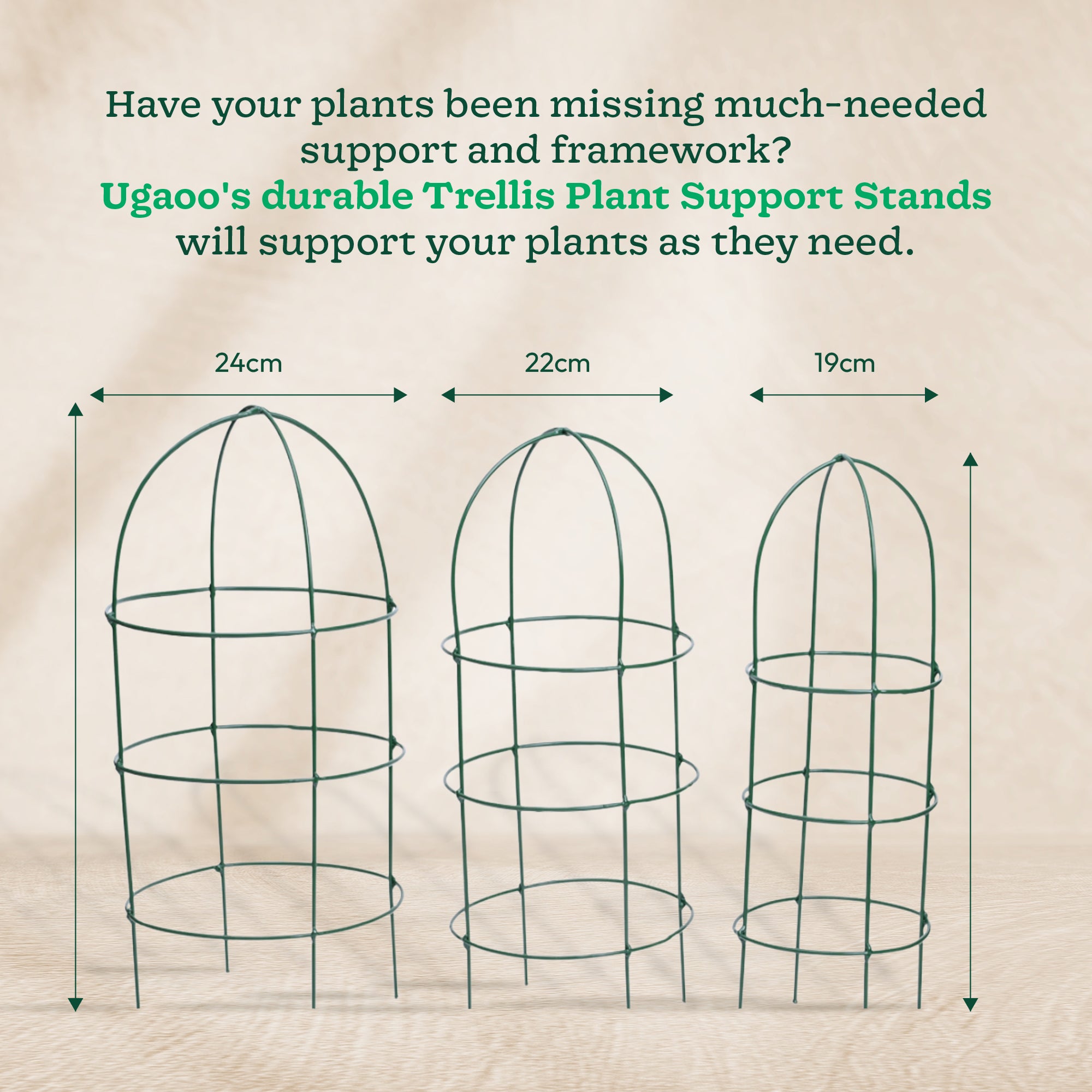 Trellis Plant Support Stands - Set of 3