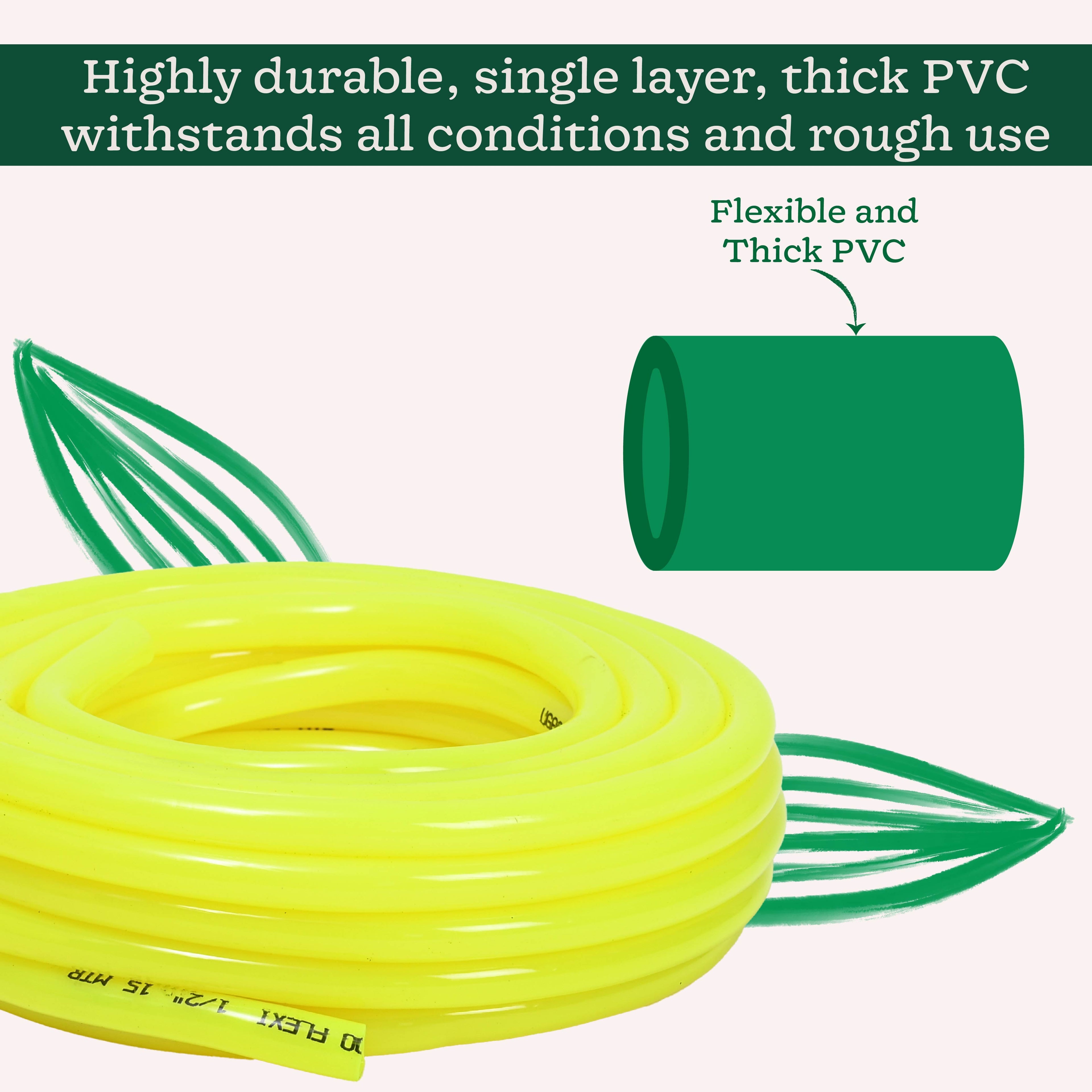 Flexi PVC Pipe 15 Meter with Leak Proof Adapter