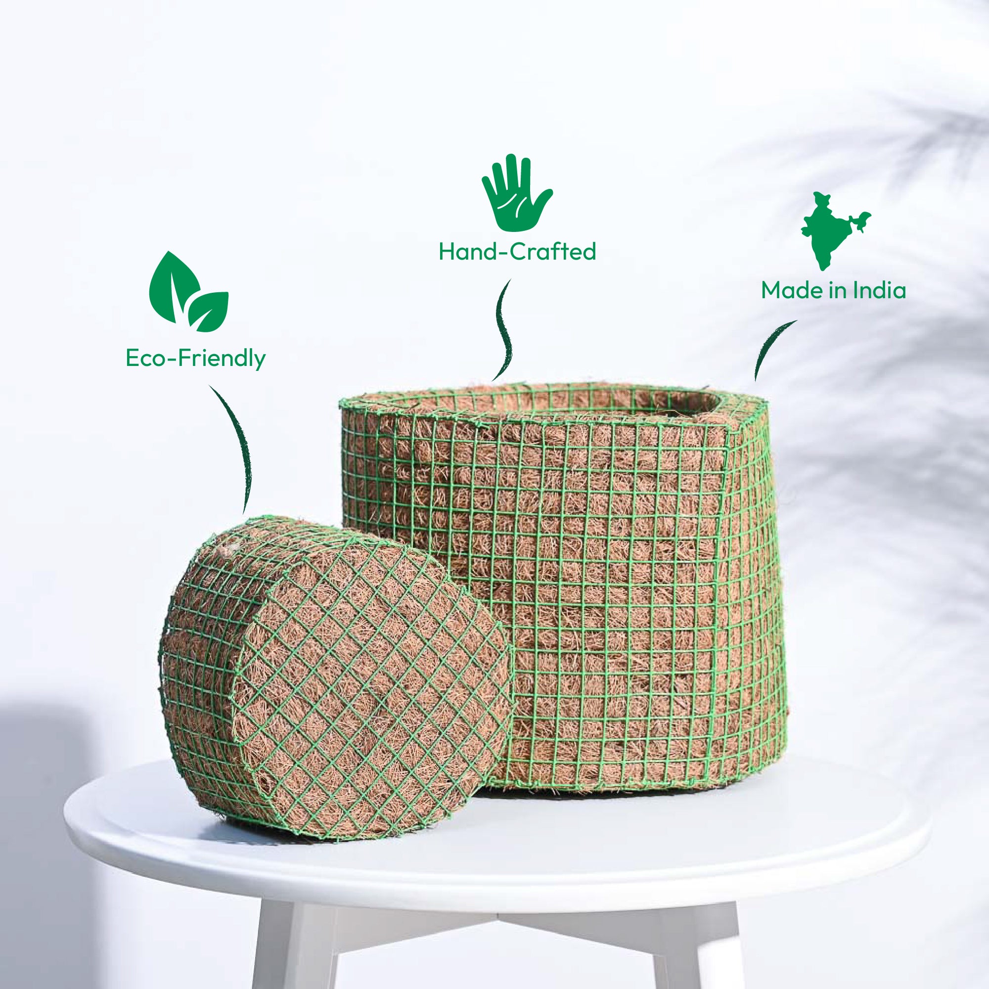 Heart Coir Planter - Set of 2