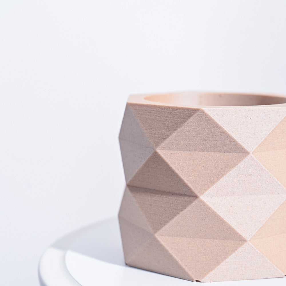 Faceted prism Wooden Pot