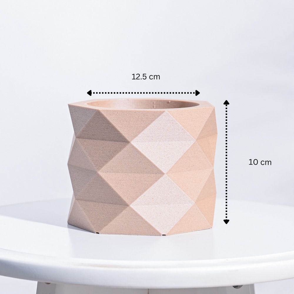 Faceted prism Wooden Pot